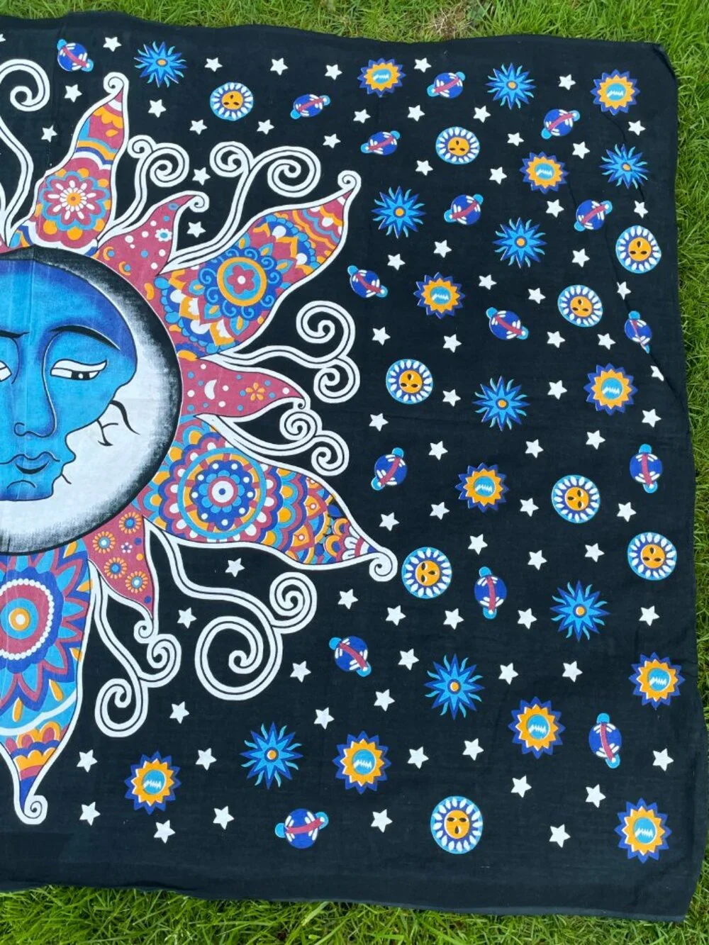 Moon & Stars Tapestry Gypsy Rose Lg Wall Art Sheet Psychedelic Hippie Boho 76x52